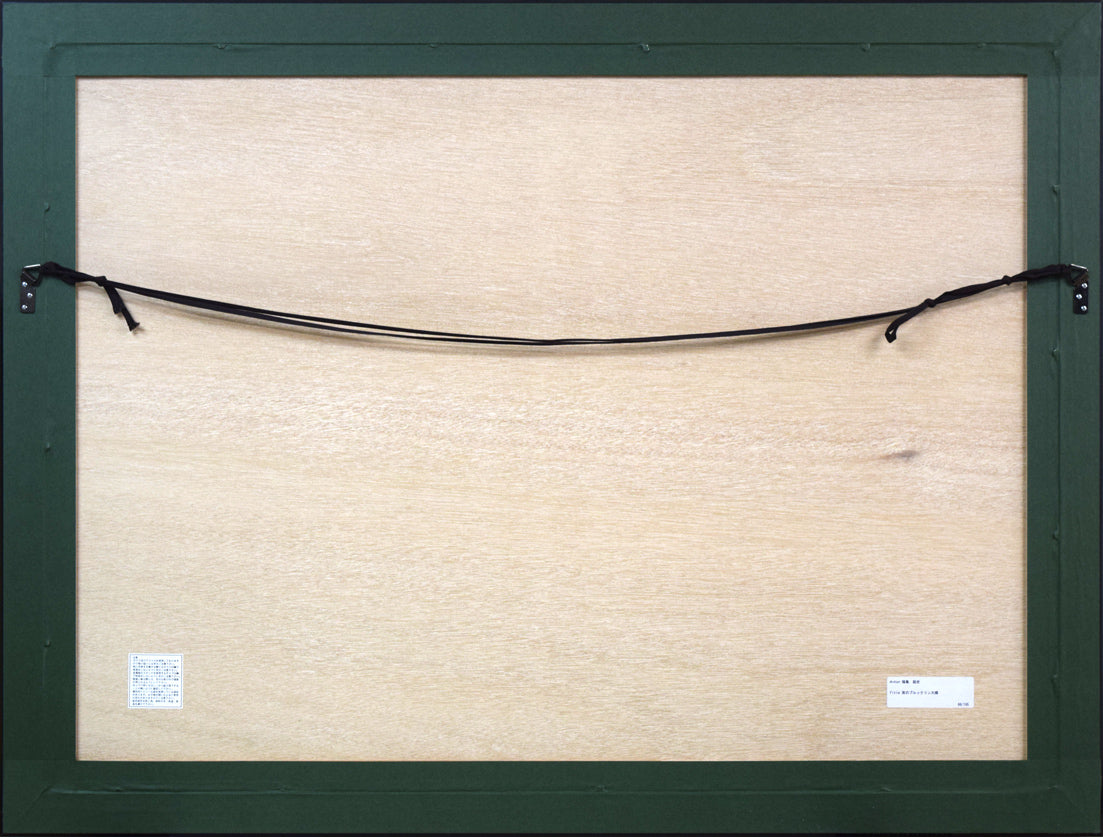 福島励史「夜のブルックリン大橋(ニューヨーク)」ミクストメディア版画 額縁裏側画像