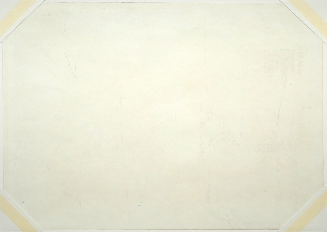 福沢一郎「八王子ことり(古美術喫茶)」鉛筆デッサン 作品裏側画像