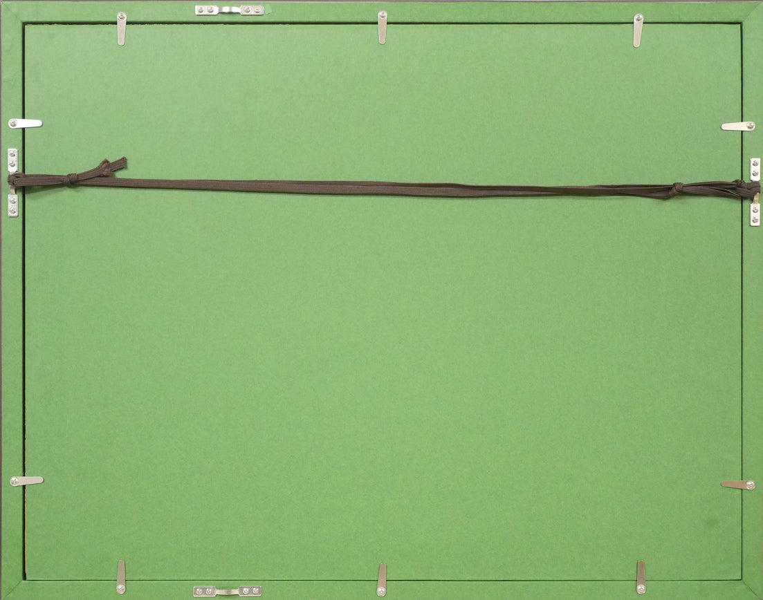 福沢一郎「八王子ことり(古美術喫茶)」鉛筆デッサン 額縁裏側画像