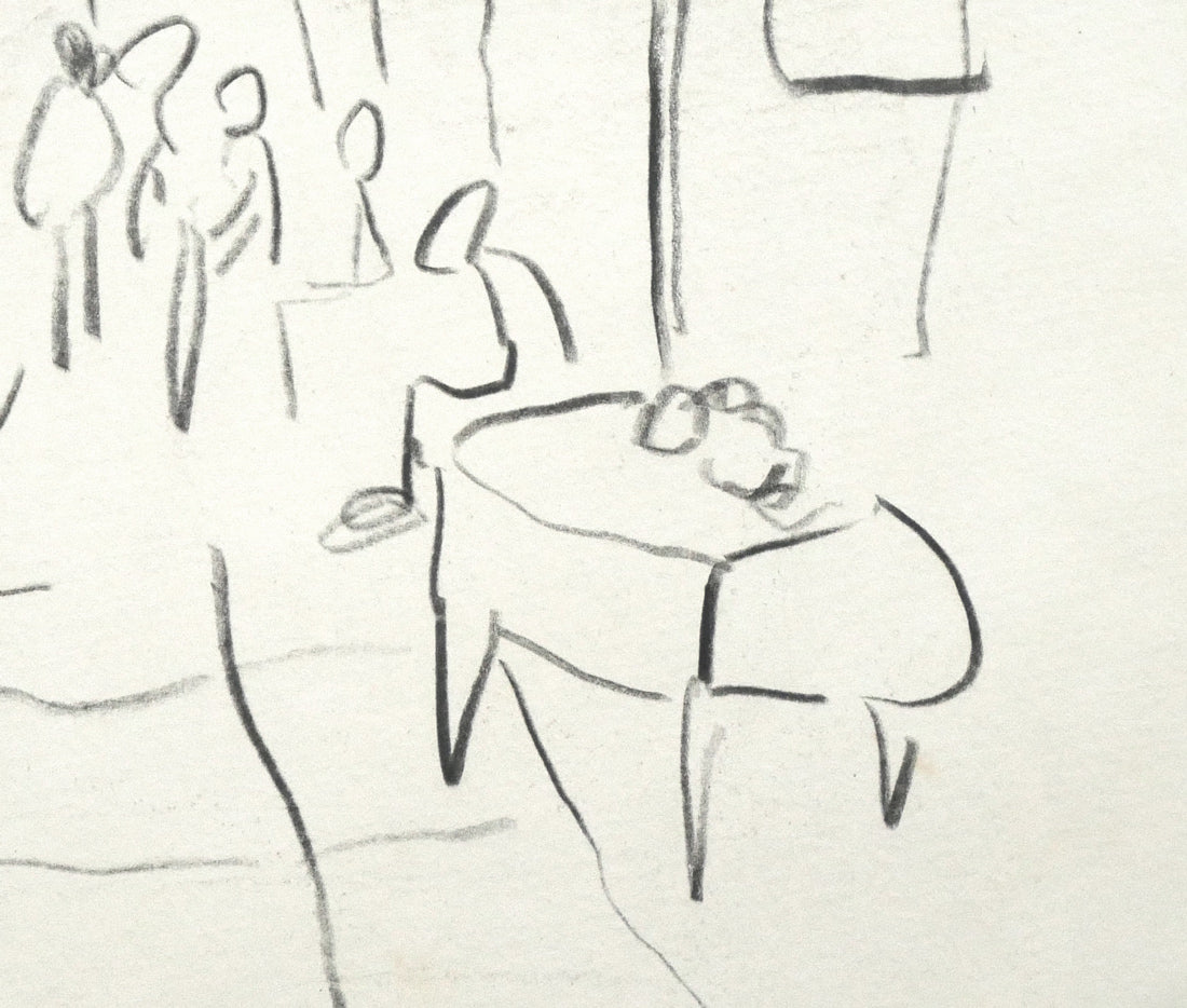 福沢一郎「青梅(東京)」鉛筆デッサン 拡大画像4