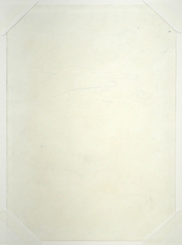 福沢一郎「青梅(東京)」鉛筆デッサン 作品裏側画像