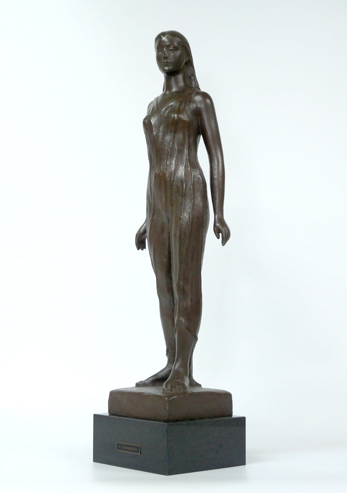 舟越保武「渚」ブロンズ作品・共箱・特製台座付き 作品全体拡大画像3