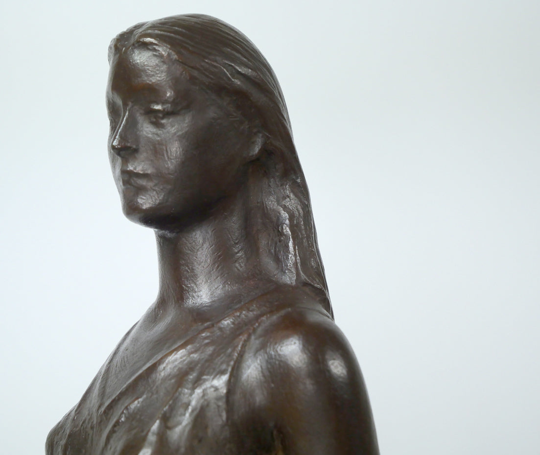 舟越保武「渚」ブロンズ作品・共箱・特製台座付き 拡大画像3