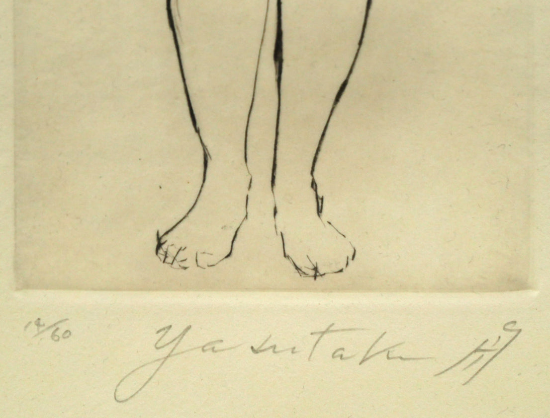 舟越保武「裸婦立像」銅版画 限定番号(ed,14/60)、本人直筆鉛筆サイン入り