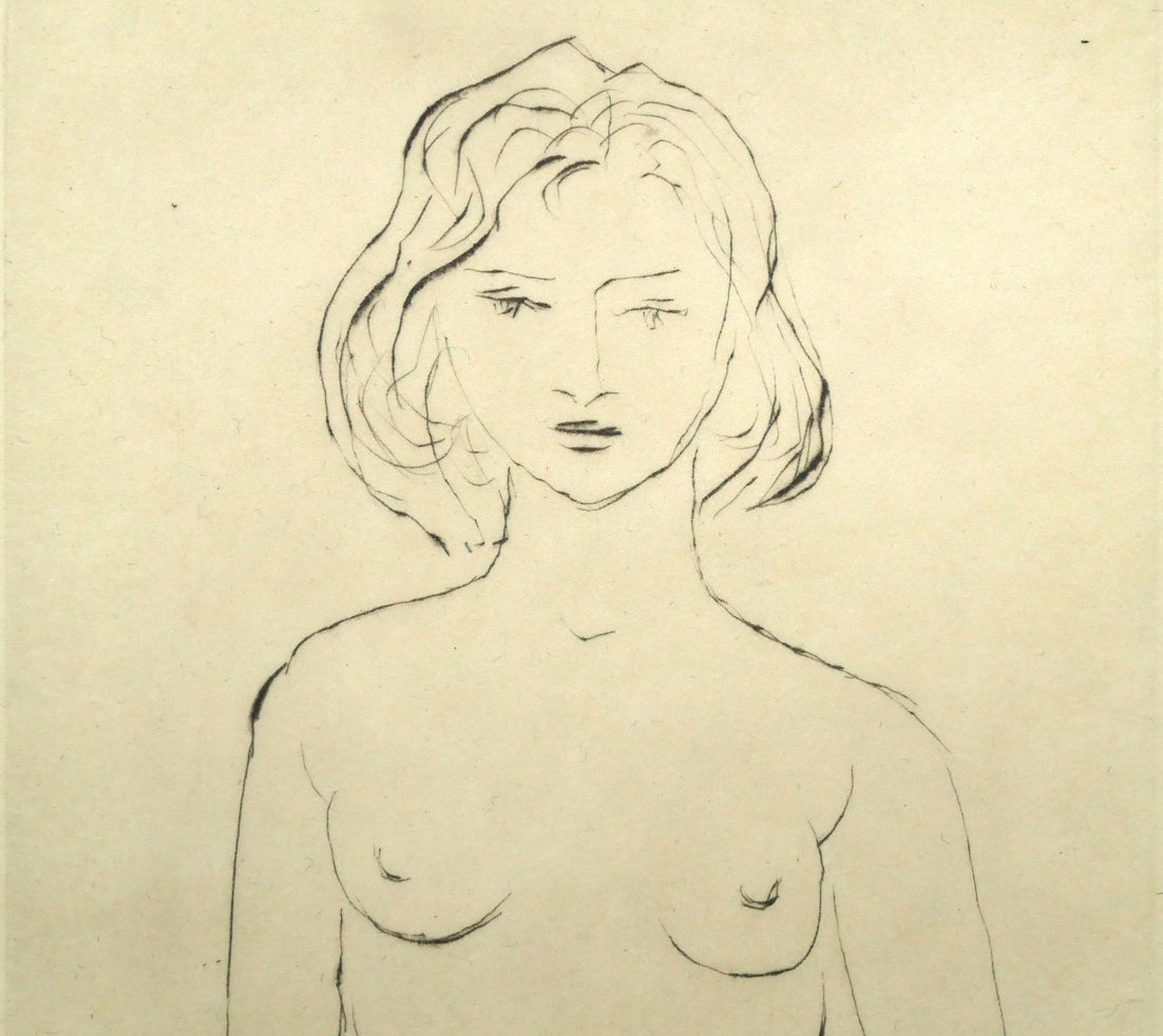 舟越保武「裸婦立像」銅版画 拡大画像1