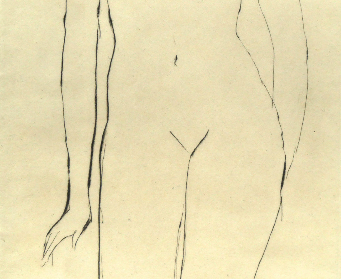 舟越保武「裸婦立像」銅版画 拡大画像2