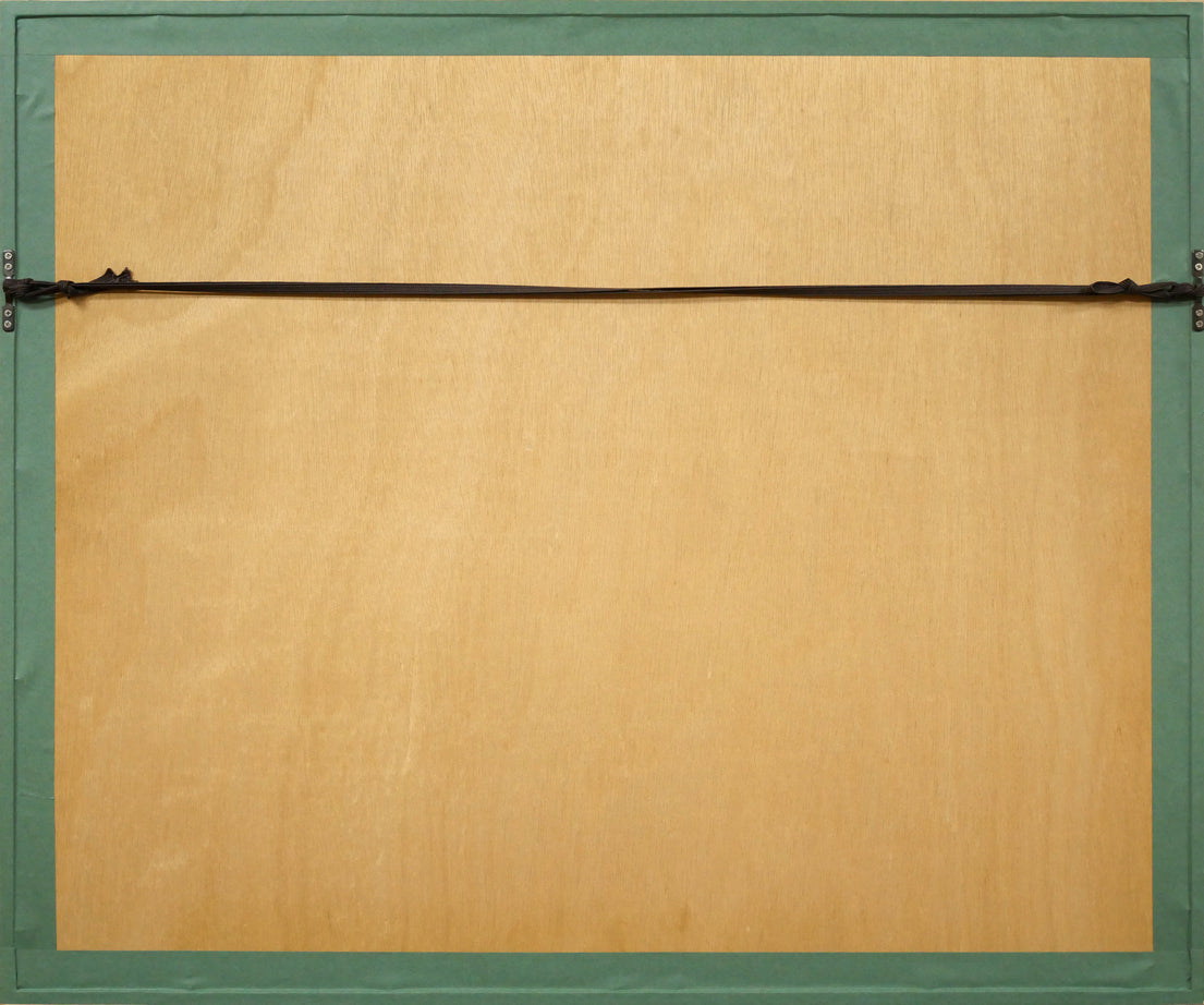 舟越桂「雪のにおい」銅版画 額縁裏側画像