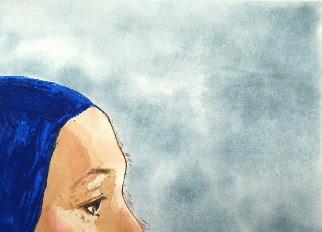 舟越桂「雪のにおい」銅版画 拡大画像2