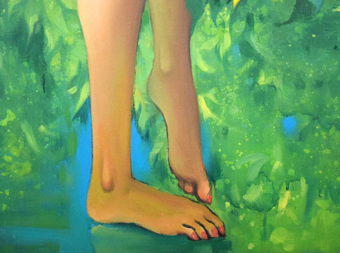 古沢岩美「ひまわり」油絵・F20号 拡大画像7