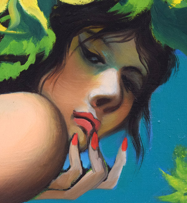 古沢岩美「ひまわり」油絵・F20号 拡大画像4