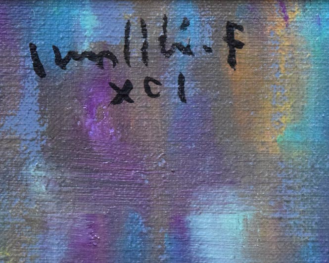 古沢岩美「裸婦」油絵・F3号 サイン拡大画像