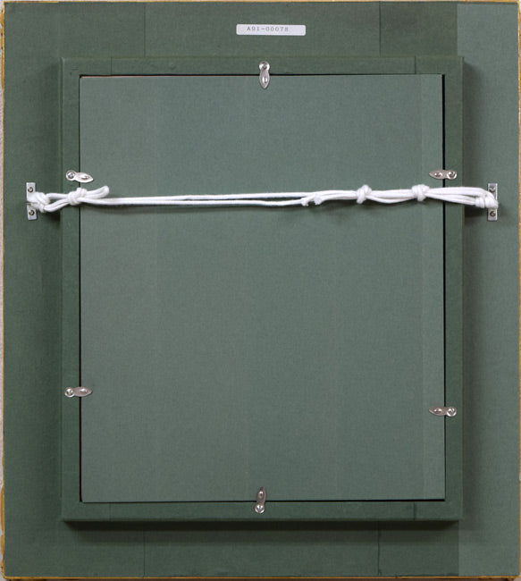 古沢岩美「裸婦」油絵・F3号 額縁裏側画像