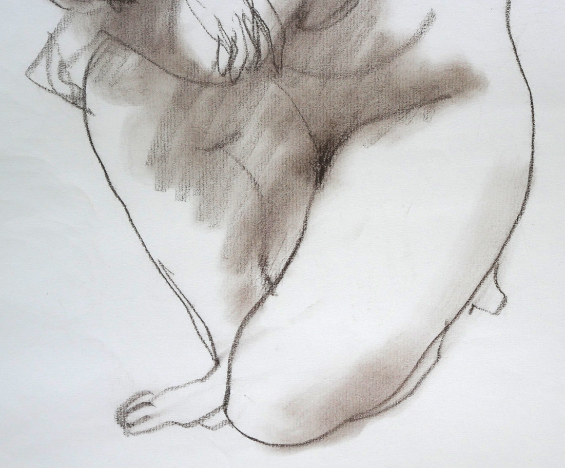 古沢岩美「裸婦」コンテ素描・8号 拡大画像3