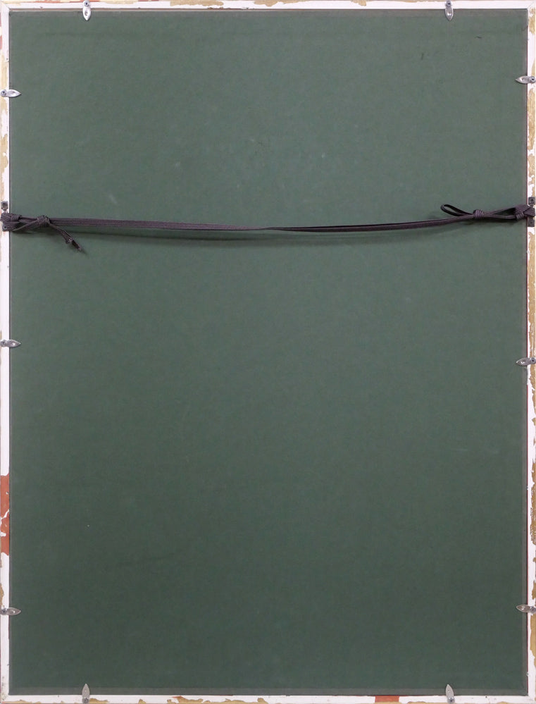 古沢岩美「裸婦」コンテ素描・8号 額縁裏側画像