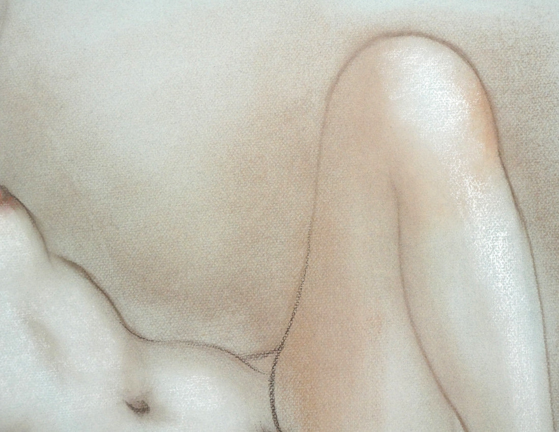 古沢岩美「裸婦」パステル画・20号 拡大画像5