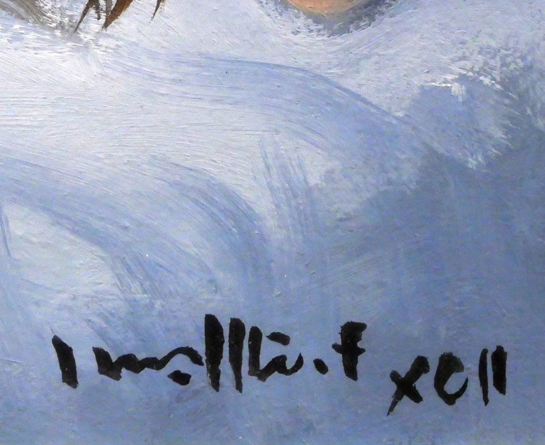 古沢岩美「裸婦」油絵・SM・1992年作 サイン拡大画像