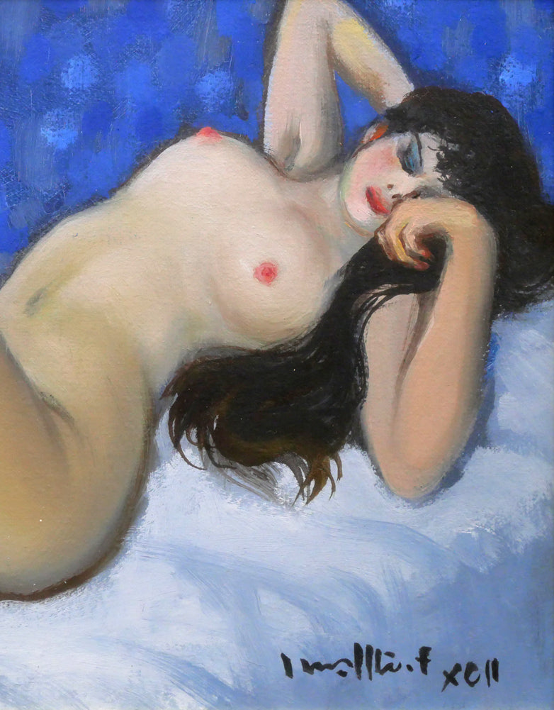 古沢岩美「裸婦」油絵・SM・1992年作 拡大画像2