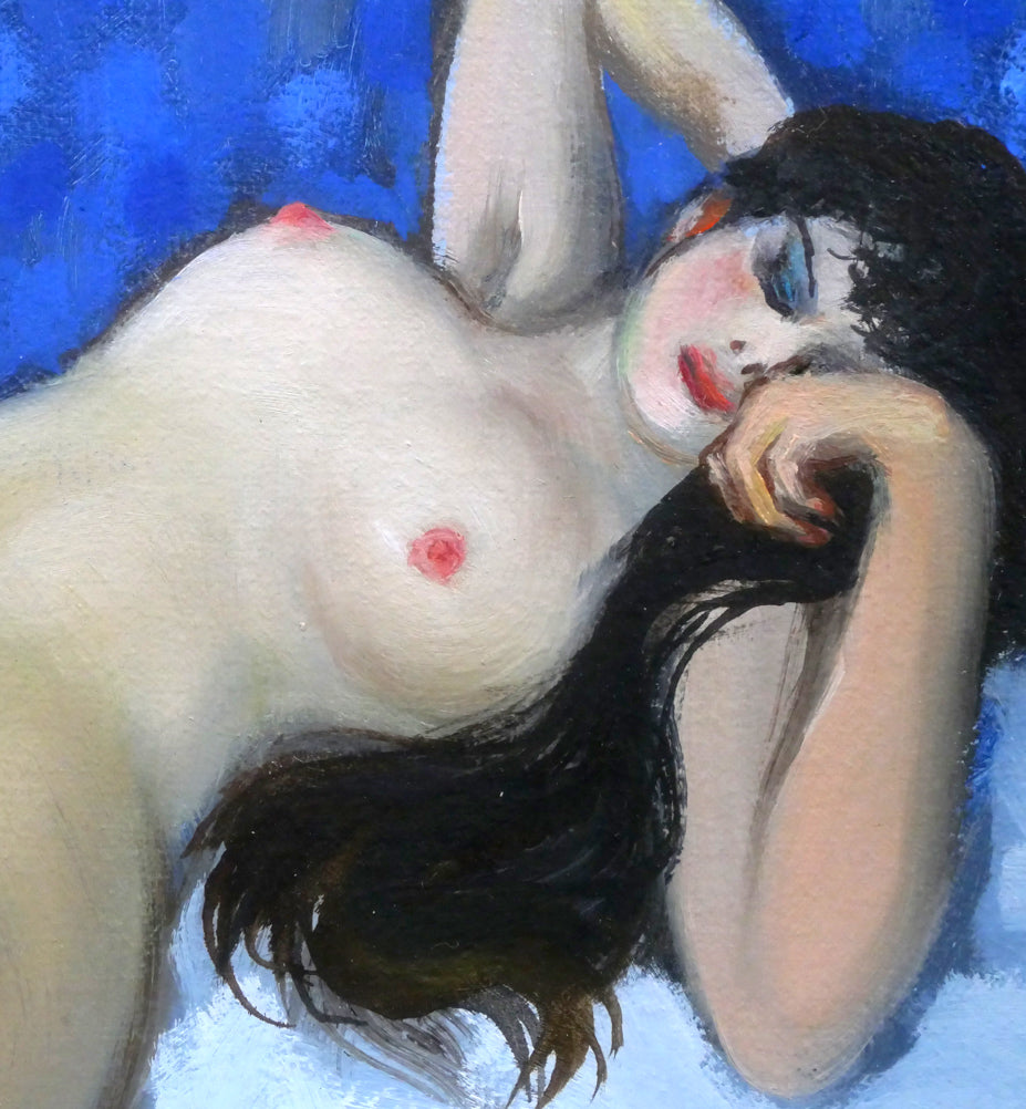 古沢岩美「裸婦」油絵・SM・1992年作　拡大画像5