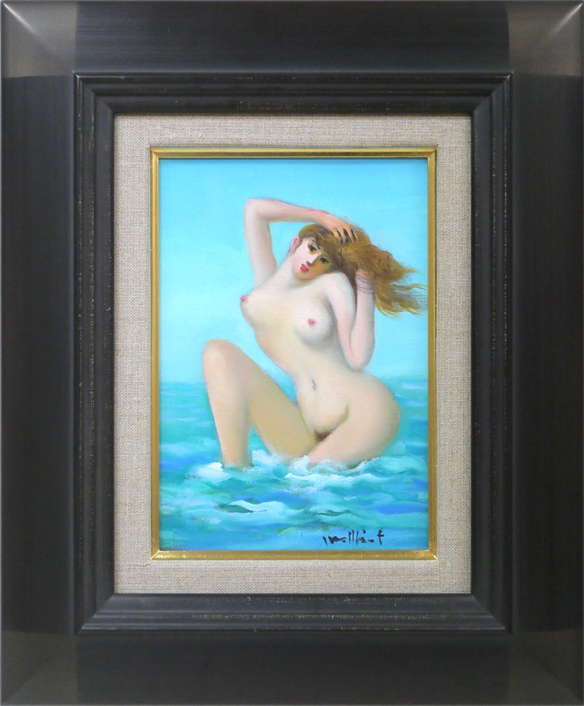 古沢岩美「海(裸婦)」油絵・SM