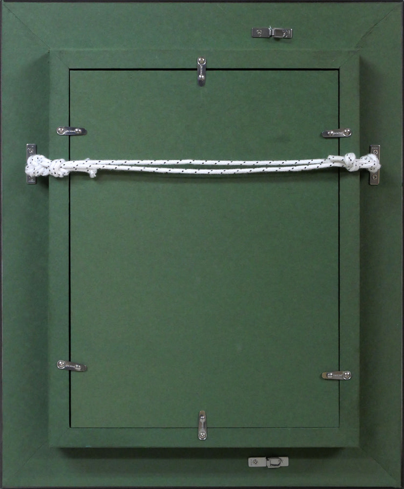 古沢岩美「海(裸婦)」油絵・SM 額縁裏側画像