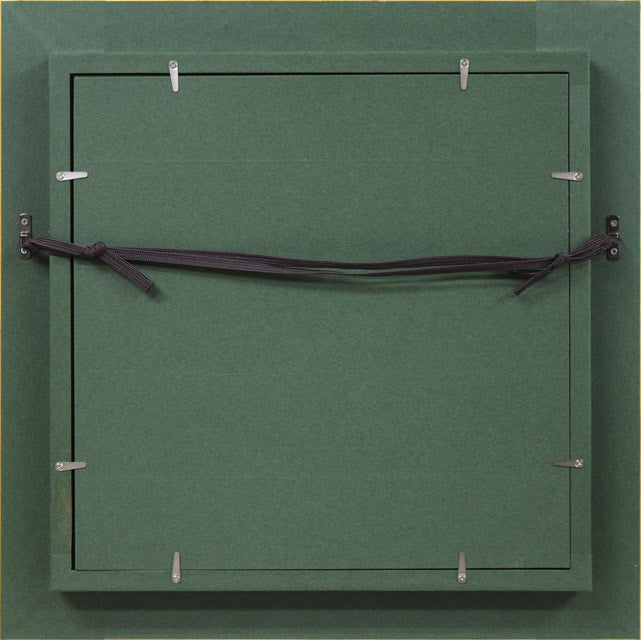 伏木田光夫「ブルーに染まる風景」油絵・S3号 額縁裏側画像