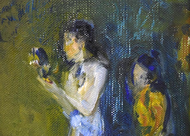 伏木田光夫「人物」油絵・F0号 拡大画像1