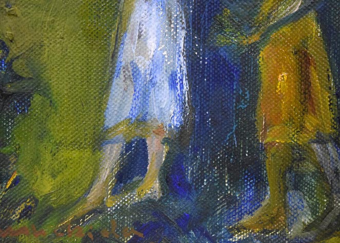 伏木田光夫「人物」油絵・F0号 拡大画像2