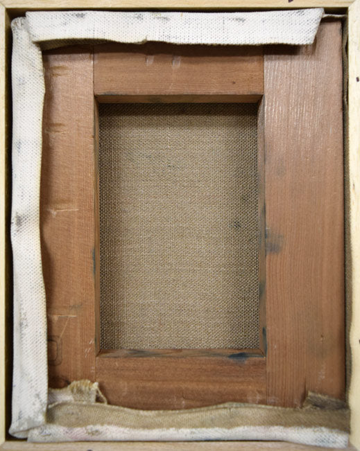 伏木田光夫「人物」油絵・F0号 キャンバス裏側画像