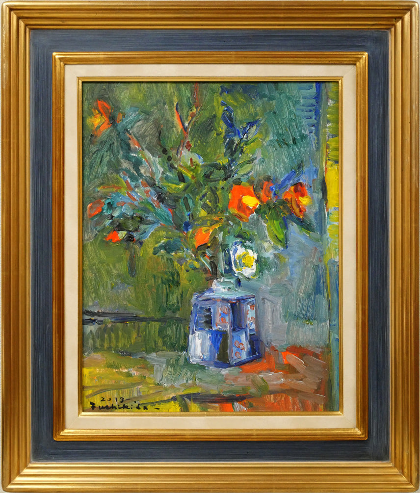 伏木田光夫「椿」油絵・F6号