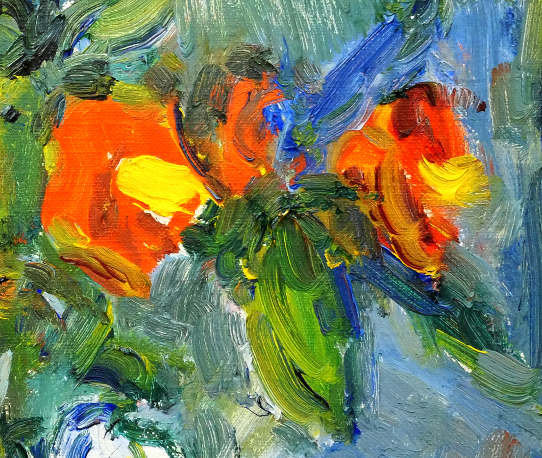 伏木田光夫「椿」油絵・F6号 拡大画像5