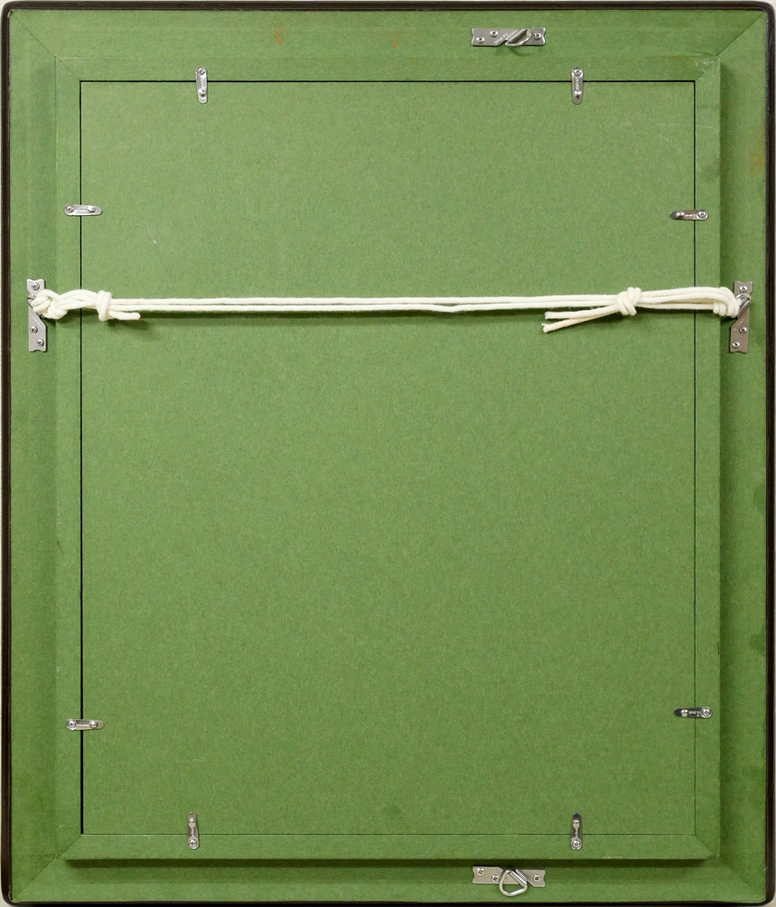 伏木田光夫「椿」油絵・F6号 額縁裏側画像