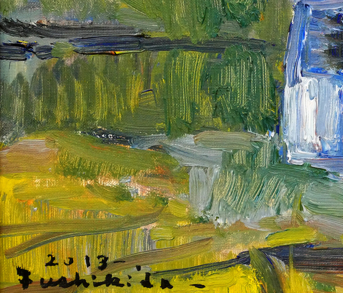 伏木田光夫「椿」油絵・F6号 拡大画像6