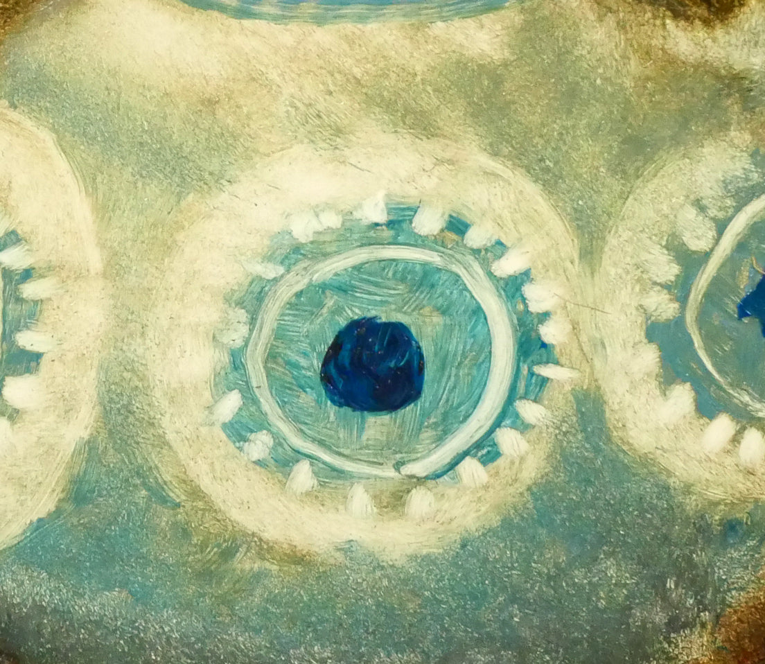 冬島大二郎「伊万里 壺と茶碗」油絵・F6号 拡大画像3