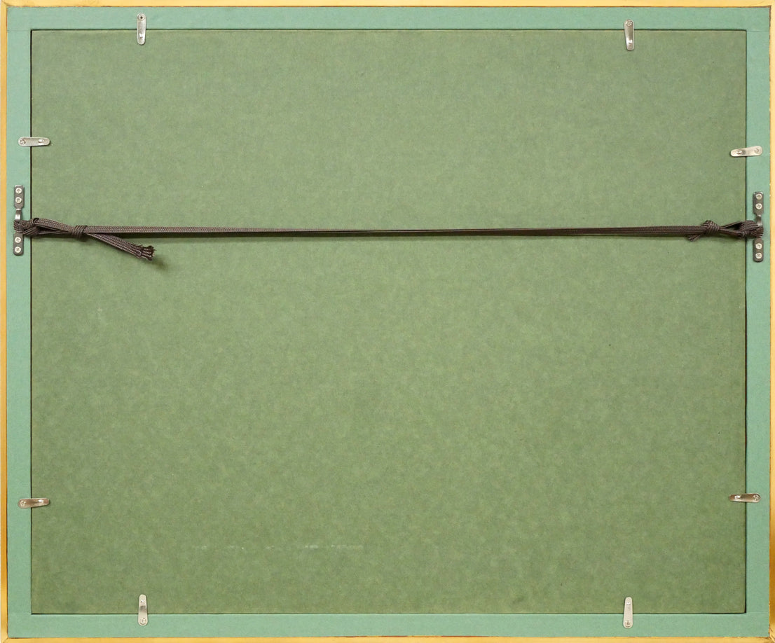 冬島大二郎「伊万里 壺と茶碗」油絵・F6号 額縁裏側画像