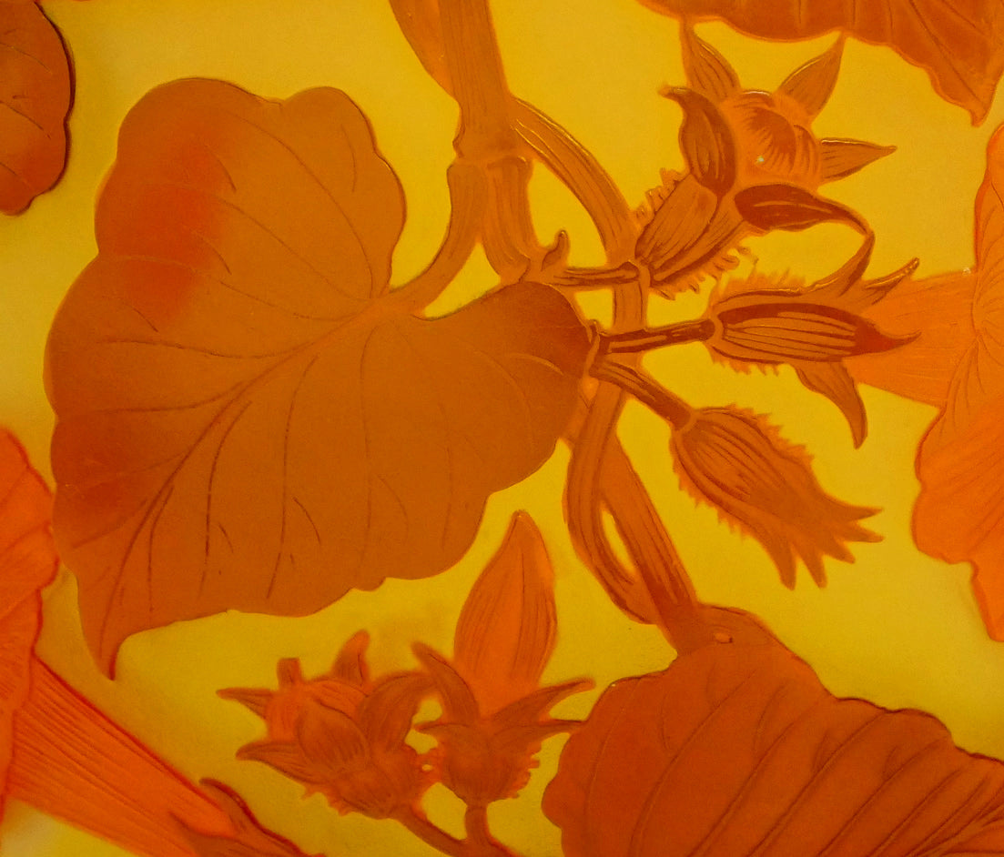 エミール ガレ(Emile Galle)「朝顔文花入」被せガラス・アシッド 拡大画像2