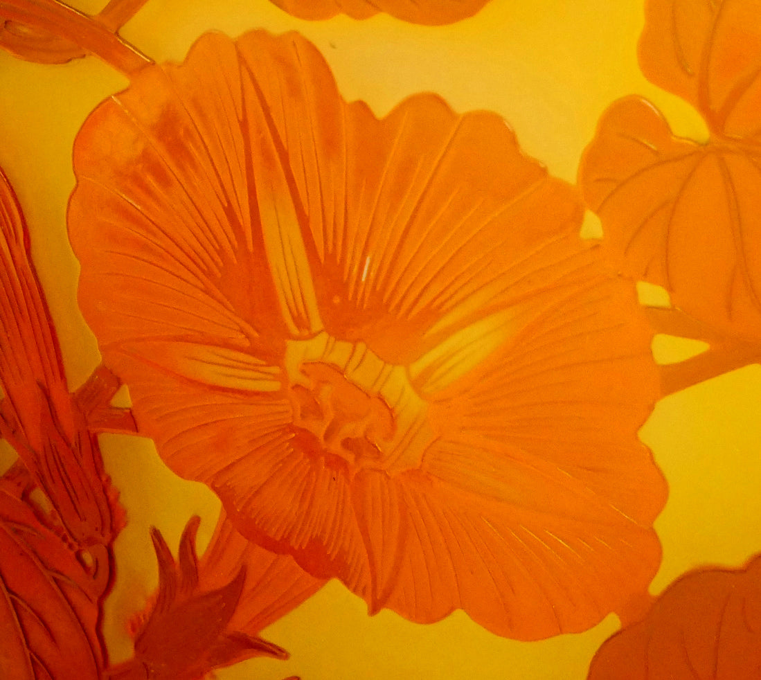 エミール ガレ(Emile Galle)「朝顔文花入」被せガラス・アシッド 拡大画像3