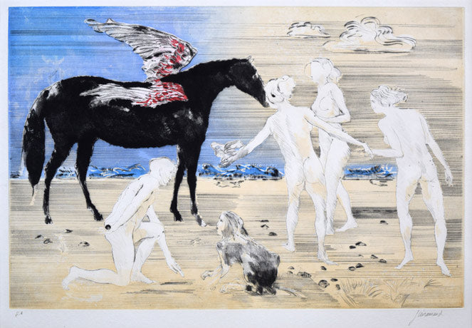 ポール・ギヤマン(Paul Guiramand)「ペガサス」銅版画 作品全体拡大画像