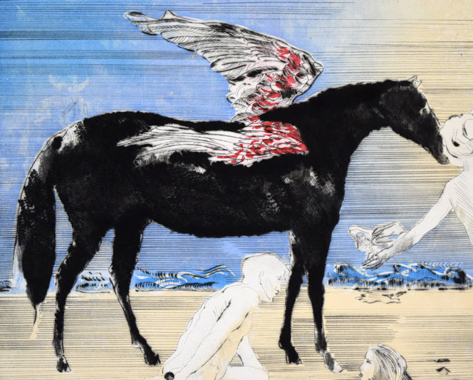 ポール・ギヤマン(Paul Guiramand)「ペガサス」銅版画 拡大画像1