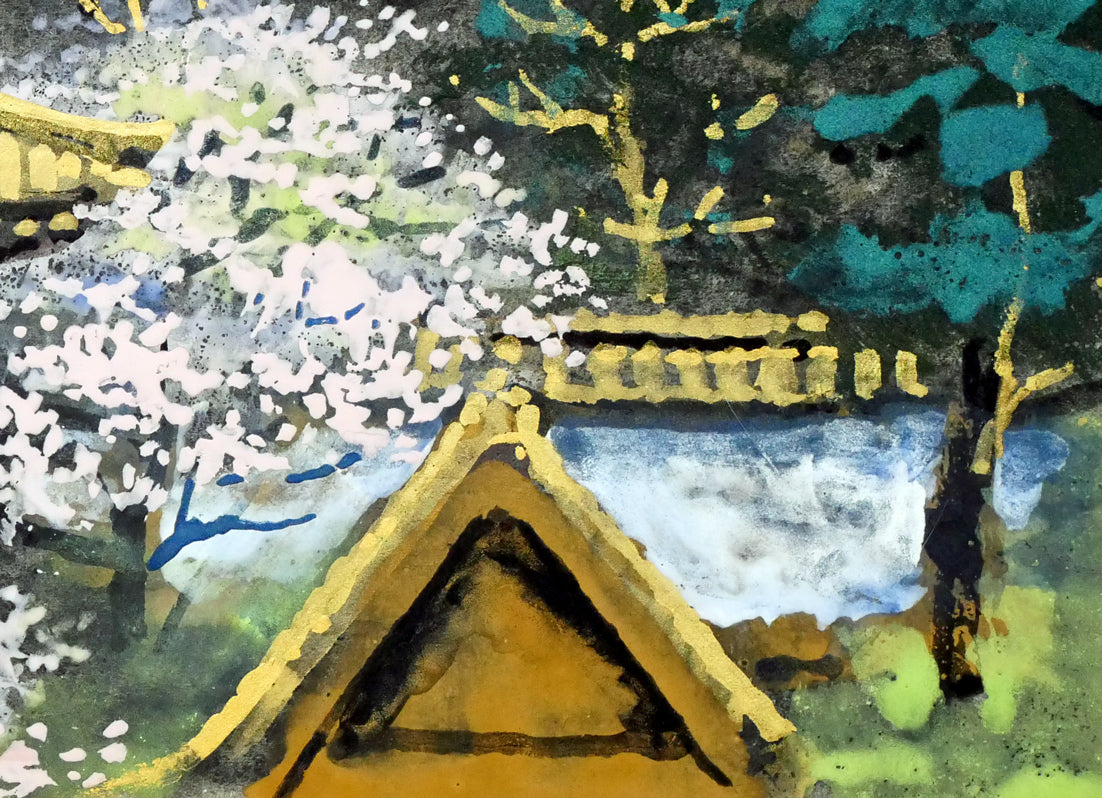 後藤純男「行く春大和」日本画・SM 拡大画像4