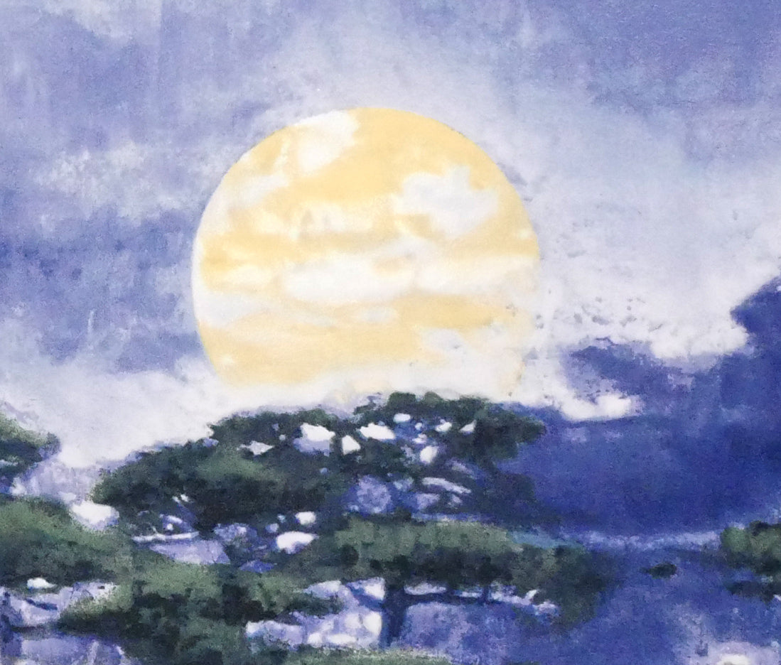 後藤純男「塔映 月」リトグラフ 拡大画像6