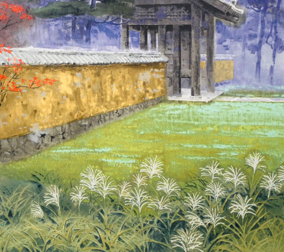 後藤純男「塔映 月」リトグラフ 拡大画像4