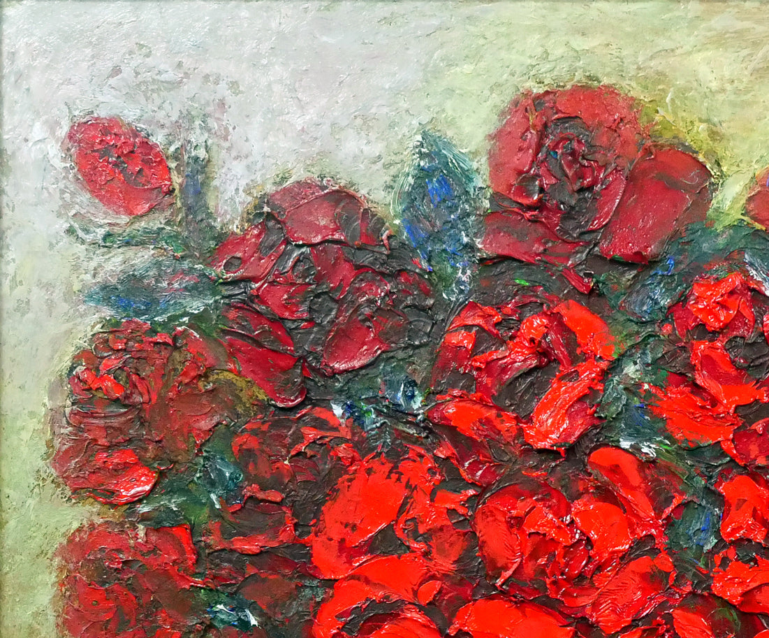 後藤俊子「赤いバラ」油絵・F10号 拡大画像1