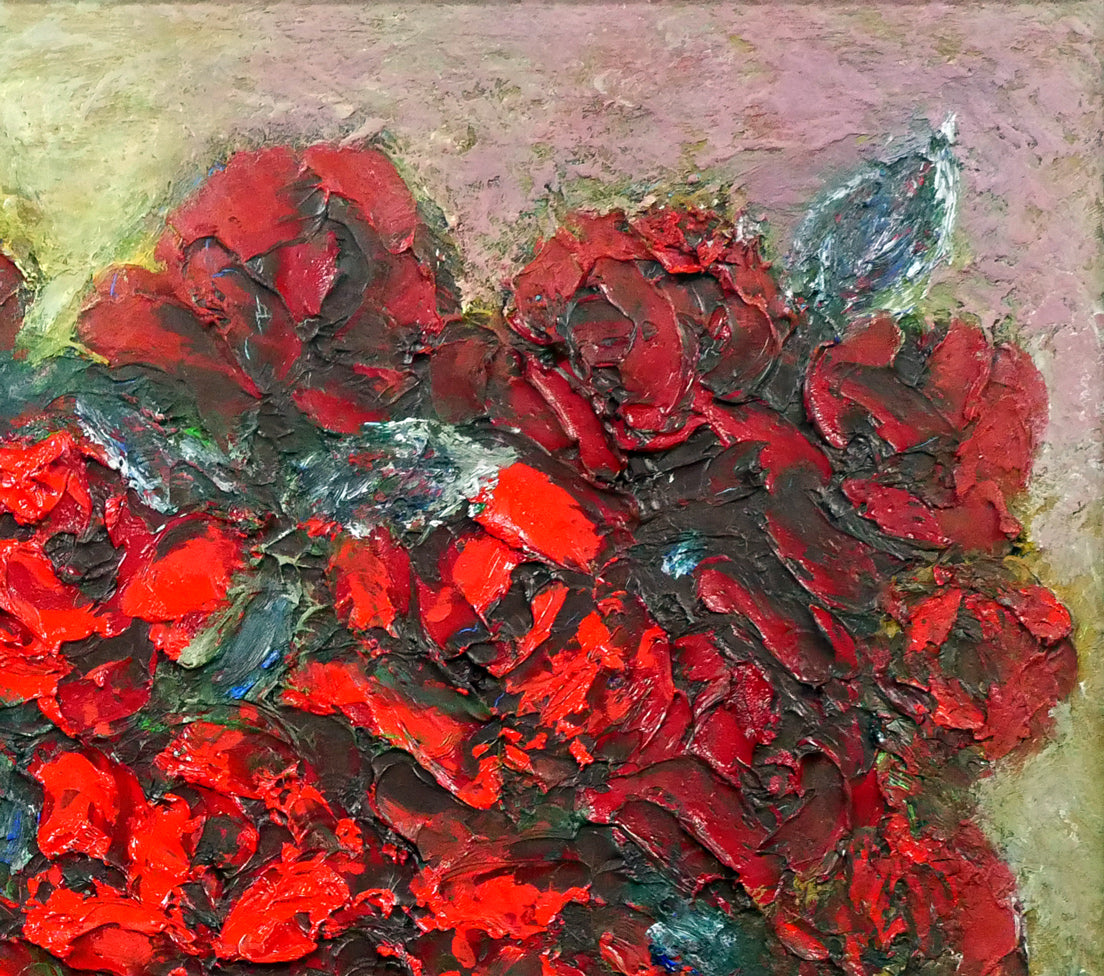 後藤俊子「赤いバラ」油絵・F10号 拡大画像3