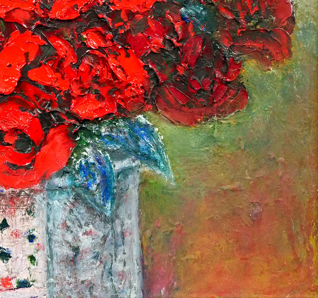 後藤俊子「赤いバラ」油絵・F10号 拡大画像5