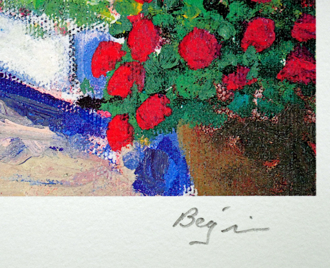 ギィ ベガン(Guy Begin)「モン・ジャルダン・エテ(夏の庭)」ジクレー版画 本人直筆鉛筆サイン