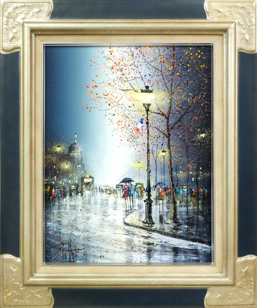 ギィ デサップ(Guy DESSAPT)「パリ・雨の下で」油絵・仏F5号