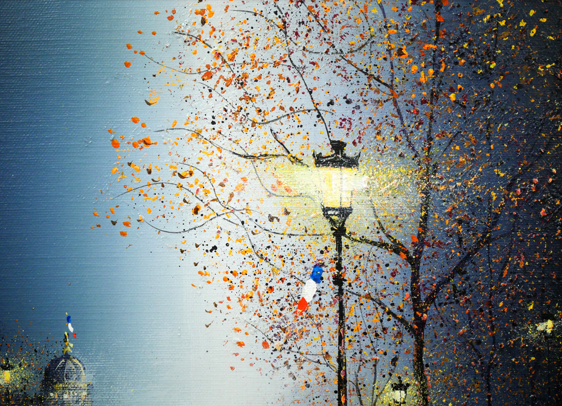 ギィ デサップ(Guy DESSAPT)「パリ・雨の下で」油絵・仏F5号 拡大画像1