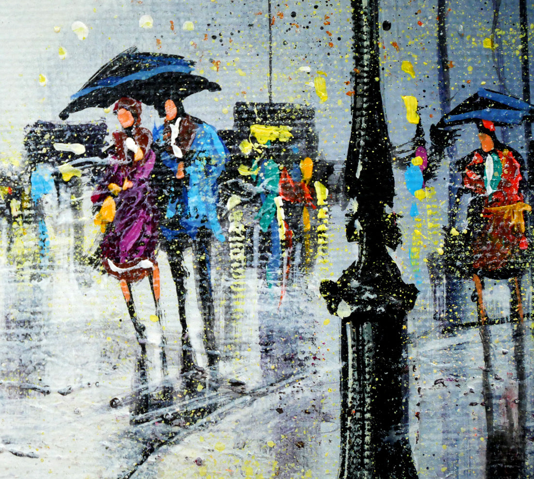 ギィ デサップ(Guy DESSAPT)「パリ・雨の下で」油絵・仏F5号 拡大画像4