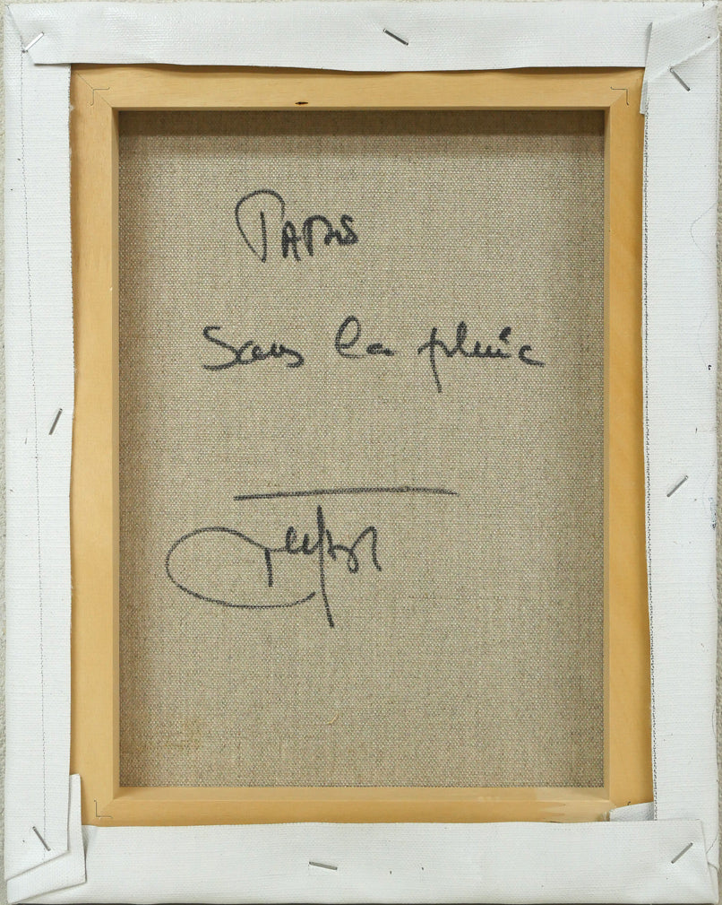 ギィ デサップ(Guy DESSAPT)「パリ・雨の下で」油絵・仏F5号 キャンバス裏側画像