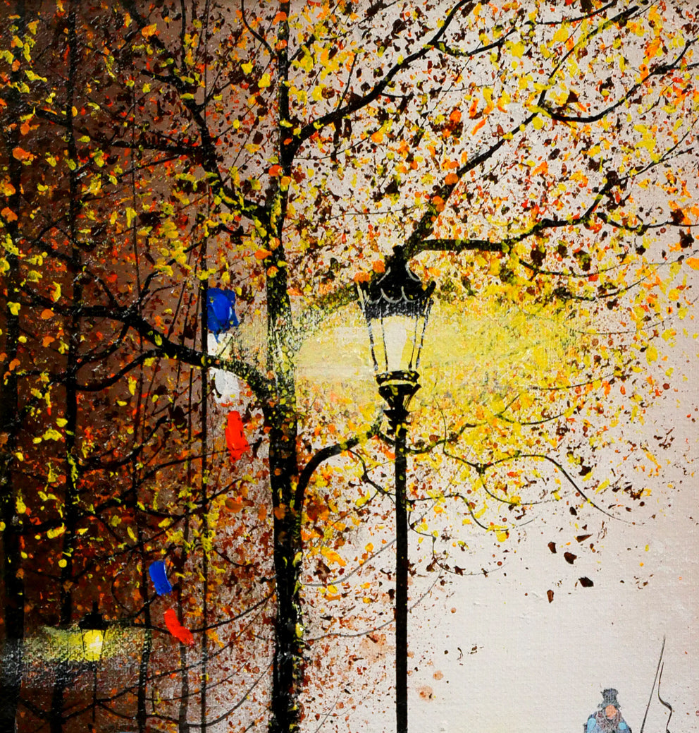 ギィ デサップ(Guy DESSAPT)「パリ、フランス学士院と馬車」油絵・仏F5号 拡大画像1